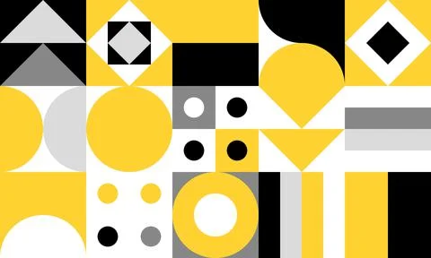 Simple geometric vector pattern. Bright color palette. Stock Illustration