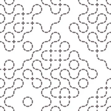 Simple geometric vector pattern dashed line Stock Illustration