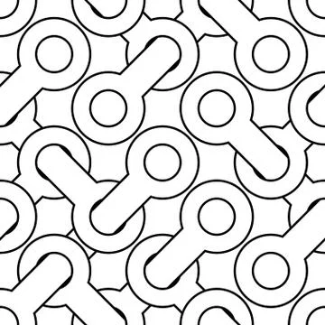 Simple geometric vector pattern - interlaced elements on white background Illustrazione stock