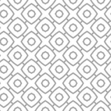 Simple geometric vector seamless pattern - gray contour figures on white back Stock Illustration