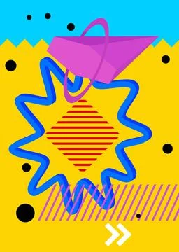 Simple geometrical graphic retro theme cover. Minimal geometric elements po.. Stock Illustration