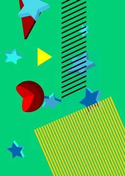 Simple geometrical graphic retro theme cover. Minimal geometric elements po.. Stock Illustration