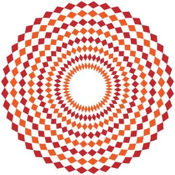 Simple geometrical pattern with rhombuses. Orange and red kaleidoscope vector Stock Illustration