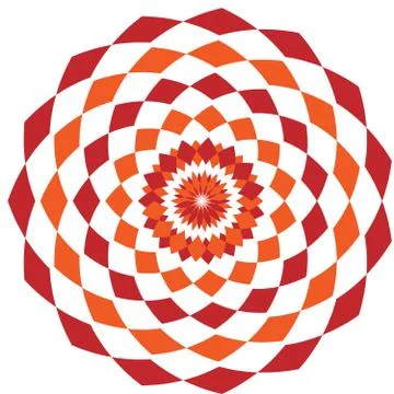 Simple geometrical pattern with rhombuses. Orange and red kaleidoscope vector Stock Illustration