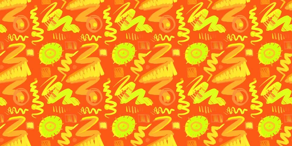 Simple geometrical seamless pattern, summer spring, bright vivid colors Stock Illustration