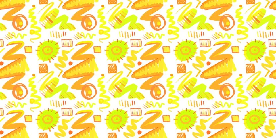 Simple geometrical seamless pattern, summer spring, bright vivid colors Illustrazione stock
