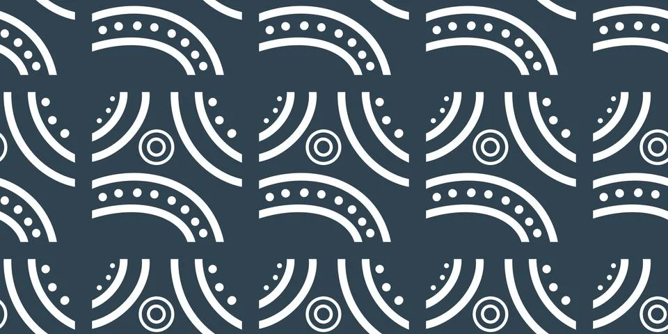 Simple geometrical white seamless pattern and colourful background print Stock Illustration