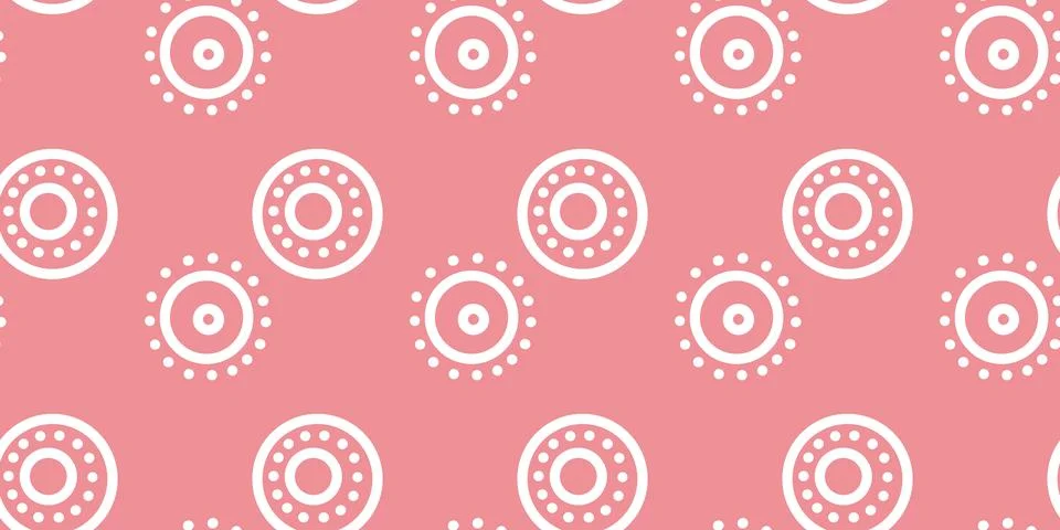 Simple geometrical white seamless pattern and colourful background print Stock Illustration
