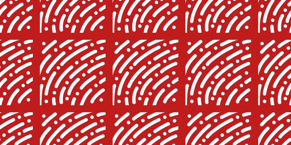 Simple geometrical white seamless pattern and colourful background print Stock Illustration