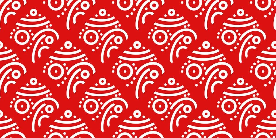 Simple geometrical white seamless pattern and colourful background print Stock Illustration