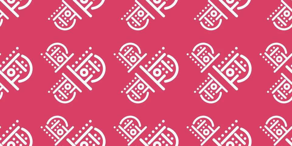 Simple geometrical white seamless pattern and colourful background print Stock Illustration