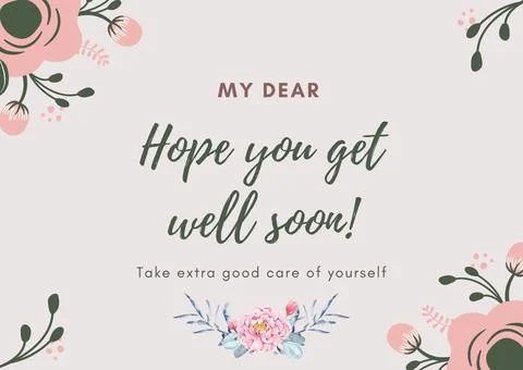 Simple get well soon poster design Illustrazione stock