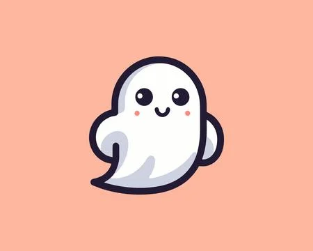 Simple ghost face for halloween art design Stock Illustration