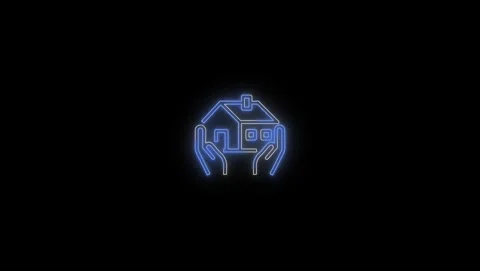 Simple Ghost home icon animation on a  black background. Stock Footage 310982106