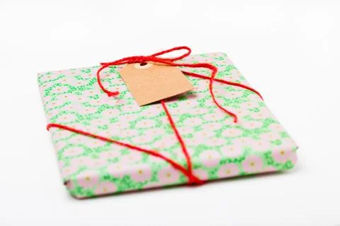 Simple gift with tag Foto stock