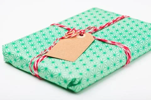 Simple gift with tag Stock Photos