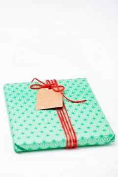 Simple gift with tag Foto stock