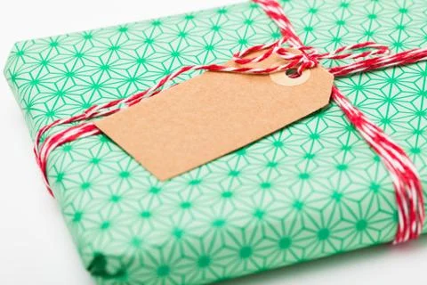 Simple gift with tag Foto stock