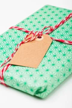 Simple gift with tag Foto stock