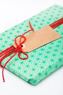 Simple gift with tag Foto stock