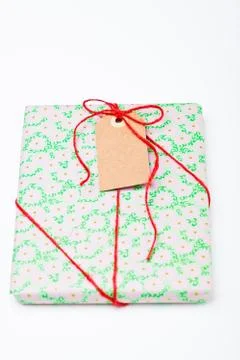 Simple gift with tag Foto stock