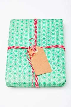 Simple gift with tag Foto stock