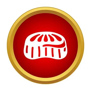 Simple ginger root icon in a red circle Stock Illustration