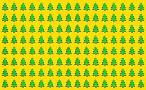 Simple Gingerbread Christmas Tree Seamless Patterns. Green Tree Isolated on a Stock Illustration