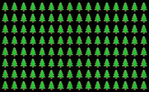 Simple Gingerbread Christmas Tree Seamless Patterns. Green Tree Isolated on a Stock Illustration