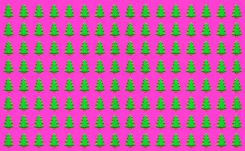 Simple Gingerbread Christmas Tree Seamless Patterns. Green Tree Isolated on a Ilustración de archivo