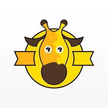 Simple giraffe logo design template Stock Illustration