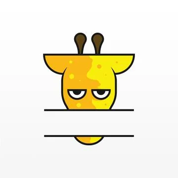 Simple giraffe logo design template Stock Illustration