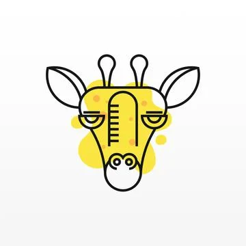 Simple giraffe logo design template Stock Illustration