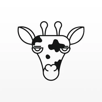 Simple giraffe logo design template Stock Illustration