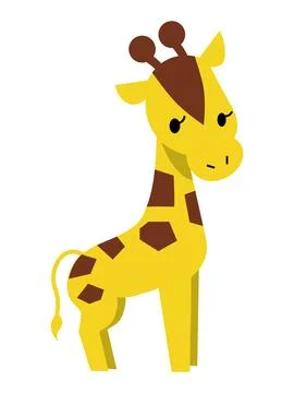 A simple giraffe without outlines. Flat illustration. Stock Illustration