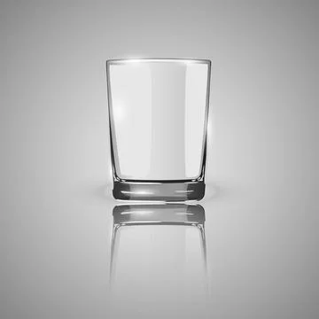 A simple glass on a gray background Stock Illustration