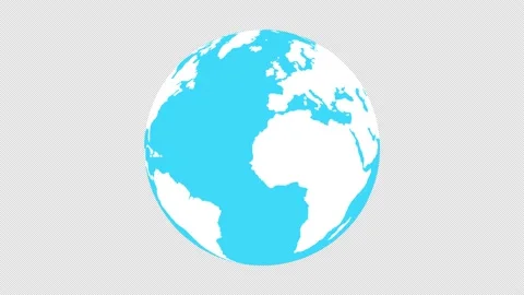 Simple Globe 2 Transparent Background Alpha Channel Stock Footage 235813158