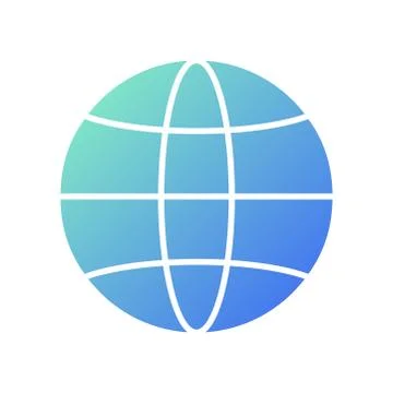 Simple globe symbol. Globe icon. Technology logo with diagonal lines and colo Stock Illustration
