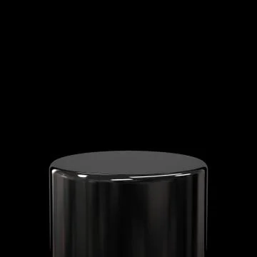 Simple Glossy Black Stand Blank Isolated on a Black. 3D Render. Stock Illustration