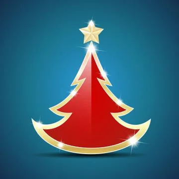 Simple glossy christmas tree Stock Illustration