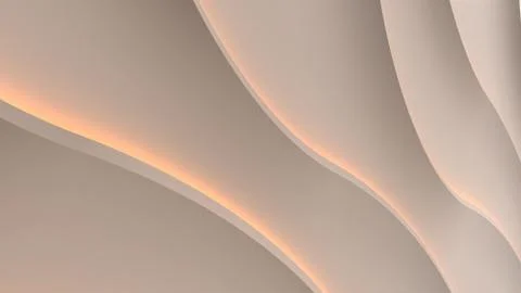 Simple glow lines on wall background  3d render Stock Illustration
