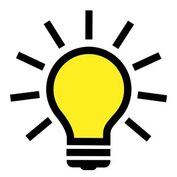 Simple glowing light bulb symbol or icon Stock-Illustration