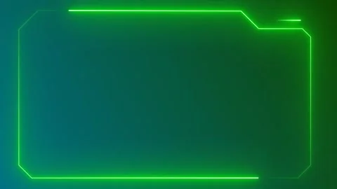 Simple glowing neon green rectangular frame Stock Footage 316796456