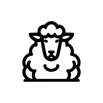 Simple goat and sheep Vector with Minimalist and modern design Stock Illustration