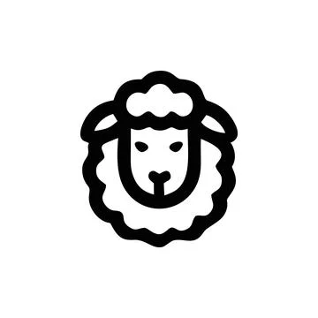 Simple goat and sheep Vector with Minimalist and modern design Stock Illustration