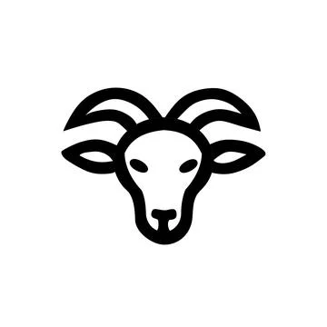 Simple goat and sheep Vector with Minimalist and modern design Stock Illustration