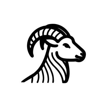 Simple goat and sheep Vector with Minimalist and modern design Stock Illustration