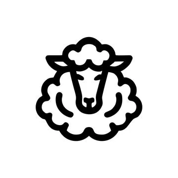 Simple goat and sheep Vector with Minimalist and modern design Stock Illustration