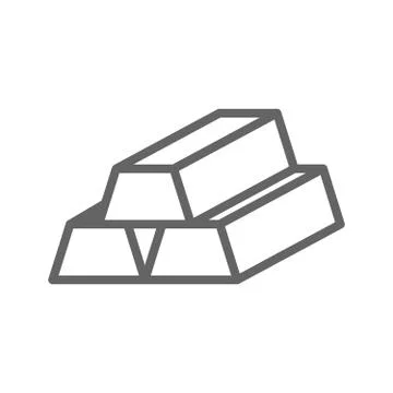 Simple gold bars line icon. Symbol and sign illustration design. Isolated on Stock Illustration
