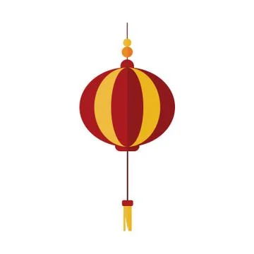 Simple Gold Red Chinese Lantern Vector Illustration Graphic Stock Illustration